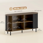 HOMCOM - Buffet bas cannelé style milieu du siècle 55 po avec portes coulissantes tambour - grain de bois noir-Le grain de bois noir et la finition chêne brun s’harmonisent parfaitement avec différents styles de décoration
