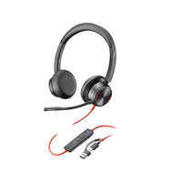 HP - Casque stéréo USB-C certifié Poly Blackwire 8225 Microsoft Teams avec adaptateur USB-A-Optimisez le confort et la qualité audio grâce à la suppression active du bruit (ANC) hybride avancée en choisissant entre trois paramètres.