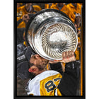 Sidney Crosby Pittsburgh Penguins Kissing Cup sur toile - Toile encadree - 22" x 31"-Impression sur toile de qualité supérieure avec bordures enveloppées