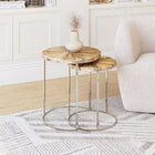 Zuo - Bari Tables gigognes - Naturel - Ensemble de 2-Dimensions: 17,9 po L x 17,9 po L x 20,5 po H