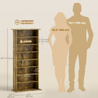 HOMCOM - Armoire de rangement multimédia à 8 niveaux - brun rustique-La faible profondeur maximise l'espace au sol