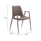 Zuo - Desi Chaise de salle à manger - Brun/Noyer - Ensemble de 2-6