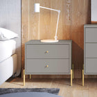 Manhattan Comfort - Table de nuit moderne Jasper 25,15" - Gris-Comprend 2 tiroirs à extension totale