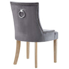 Modway - Pose Performance Velvet Chaise à manger Ensemble de 2 - Gris-Rembourrage en mousse dense pour le confort