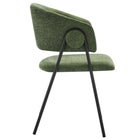 Modway - Nella Rembourré Chenille à bruyère Chaises de salle à manger Ensemble de 2 - Eucalyptus Black-Assemblée requise