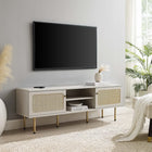 Modway - Cambria 60 po Meuble TV, Blanc-Tissage en rotin