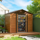 Abri de jardin Outsunny 7,5' x 6,5' avec double porte-Les aérations assurent la circulation de l'air, réduisant la condensation à l'intérieur  
