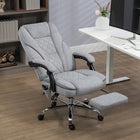 Vinsetto - Fauteuil de bureau massant inclinable à hauteur réglable et repose-pieds - gris-Tissu effet velours pour le style et le confort 