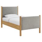 Modway - Maven Taille jumelle Tissu tapis Lit de plateforme, Chêne de blé-Assemblée requise