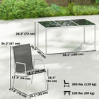 Outsunny - ensemble de salle à manger de jardin 7 pièces avec 6 chaises empilables - gris-Fabriqué en matériaux en maille résistants aux UV avec une structure en acier peint par poudrage