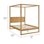 Modway - Alva Reine Bois Lit de plateforme de la canopée, Chêne-Construction en bois massif séché au four