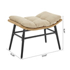 Manhattan Comfort - Ensemble moderne de 3 pièces Benson pour patio avec fauteuils à bascule - Crème-Table basse avec verre trempé amovible