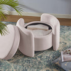 Modway - Nebula Velours Performance Rembourré Ottoman - Rose-Rembourrage en mousse dense