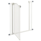 Porte pour animaux de compagnie PawHut - 29"-32" L avec porte à pression pour chiens pour escaliers - Blanc-Le cadre en métal sans plomb est solide et robuste