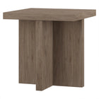 Hudson&Canal - Table d'appoint carrée Elna de 56 cm de largeur, , chêne gris vieilli-Le plateau de table a une capacité de poids de 30 lb