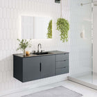 Modway - Vitality Évier simple 48" Vanette de salle de bain - Gris Noir-Construction en MDF et panneau de particules