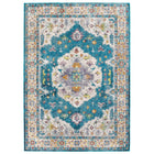 Modway - Success Médaillon vintage floral vieilli Anisah Tapis de comédie 8 pi l x 10 pi L - Bleu Ivoire Jaune Orange-Tapis d’espace à médaillons vintage floraux vintage vieillis