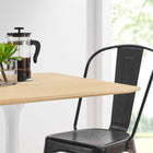 Modway - Lippa 28 po Carré Bois Table à manger, Blanc Naturel-Sièges 2