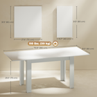 HOMCOM - Table à manger rectangulaire moderne extensible 55-71 po pour 6-8 personnes - blanc-Le MDF robuste avec revêtement mélaminé assure durabilité et facilité de nettoyage 