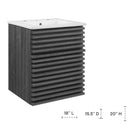 Modway - Render Fixation murale de 18" Vanette de salle de bain - Blanc charbon-Conception murale