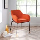 Modway - Jovi Performance Velvet Fauteuil à manger - Orange Noir-Chaise d’accent Glam Deco
