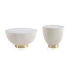 Manhattan Comfort - Ensemble de 2 tables : table basse Anderson moderne 71,5 cm et table d’appoint 46,8 cm - Crème-Ensemble de table basse moderne et de table d’appoint pour salon
