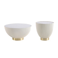 Manhattan Comfort - Ensemble de 2 tables : table basse Anderson moderne 71,5 cm et table d’appoint 46,8 cm - Crème-Ensemble de table basse moderne et de table d’appoint pour salon