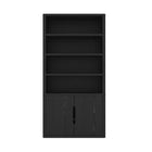 Manhattan Comfort - Rivington bibliothèque moderne à 4 étagères avec portes 40" Lot de 2 - Noir-Les étagères réglables offrent un rangement personnalisable pour tout, des livres hauts aux objets décoratifs