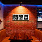 RUSH Triple Black & White Photo Collage - Impression encadree - 45" x 19"-Dimensions finales: 45.5x19