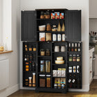 HOMCOM - Armoire de cuisine garde-manger 64 po avec étagères réglables - noir-Les étagères réglables permettent des solutions de rangement personnalisées 