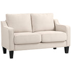 HOMCOM - Canapé loveseat avec ressorts ensachés - beige-Rembourrage à ressorts ensachés pour une assise flexible et soutenante 