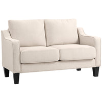HOMCOM - Canapé loveseat avec ressorts ensachés - beige-Rembourrage à ressorts ensachés pour une assise flexible et soutenante 