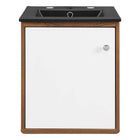 Modway - Transmit 18" Vanité de salle de bain murale - Noir noyer-Vanité moderne du milieu du siècle
