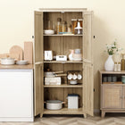 HOMCOM - Garde-manger de cuisine autoportant 72 po et buffet - naturel-Poignées en métal faciles à saisir pour une ouverture et une fermeture simples 