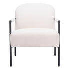 Zuo - Chicago Fauteuil d’appoint - Ivoire-Tissu style mouton bouclé