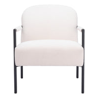 Zuo - Chicago Fauteuil d’appoint - Ivoire-Tissu style mouton bouclé