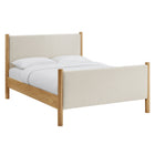 Modway - Maven Taille reine Tissu tapis Lit de plateforme, Chêne d’ivoire-Assemblée requise
