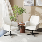 Homy Casa - Chaise de conférence pivotante pour bureau, Tissu beige-7