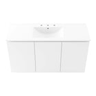 Modway - Bryn Fixation murale de 48" Vanette de salle de bain - Blanc blanc-Portes à fermeture douce