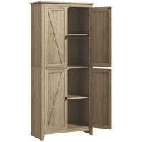 HOMCOM - Garde-manger de cuisine autoportant 72 po et buffet - naturel-Les portes de style grange apportent un charme de ferme à votre cuisine 