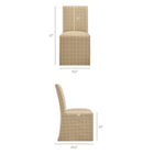 Modway - Aster Mélange lin et coton Chaises de salle à manger à housse Ensemble de 2 - Chanvre motif à carreaux fenêtre-Conception Parsons à couvert de bâton