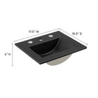 Modway - Cayman 18" Lavabo de salle de bain in Noir-Construction en céramique