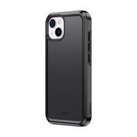 TUFF8 - Étui de protection contre les impacts pour iPhone 15 Plus - Noir-Protection double couche : fabriquée à partir d'un boîtier intérieur souple et malléable et d'une coque rigide pour créer une défense robuste contre les chutes et les impacts accidentels