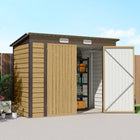 Outsunny - Abri de rangement extérieur 8 pi x 4 pi - chêne-Structure en acier galvanisé solide et adaptée à une utilisation en extérieur
