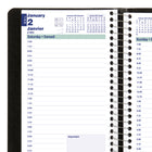 Blueline - 2027 Agenda quotidien avec reliure spirale et couverture souple à texture imitation lézard – 8 po x 5 po – Noir – Bilingue-Calendriers de référence du mois précédent, du mois courant et des deux mois suivants sur chaque double page