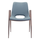 Zuo - Desi Chaise de salle à manger - Gris azur/Noyer - Ensemble de 2-Confort moelleux et soutien durable