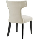 Modway - Curve Tissu Chaise à manger - Beige-Rembourrage en tissu polyester