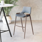 Zuo - Desi Tabouret de bar - Gris azur/Noyer - Ensemble de 2-Assemblage requis