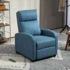 HOMCOM - Fauteuil inclinable push back avec siège rembourré pour home cinéma - bleu-Idéal pour des activités telles que lire un livre, regarder la télévision ou faire une sieste 