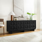 Modway - Knox 71 pouces Meuble TV, Noir-Portes à pousser pour ouvrir